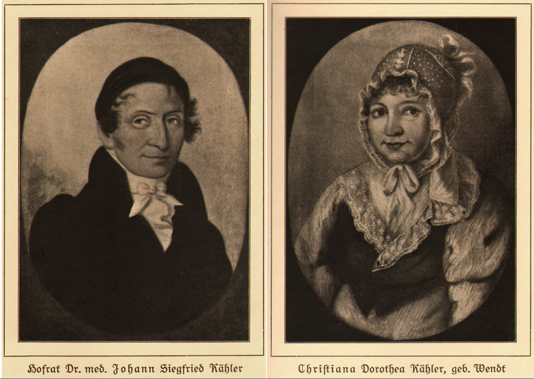 Doctor of Medicine Johann Siegfried K&auml;hler and his wife Christiana Dorothea (Wendt) K&auml;hler